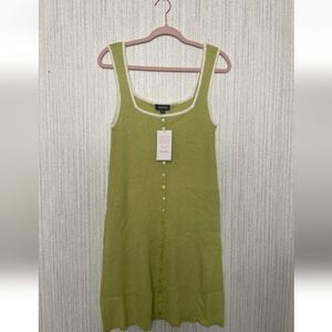 NWT ModCloth Size Large Green Tank Sweater Dress #1